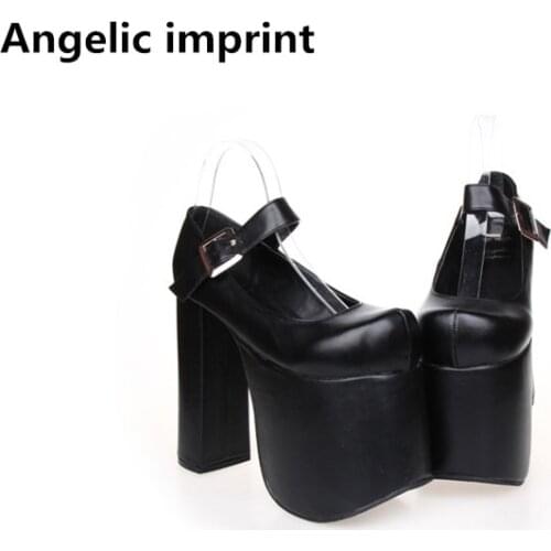 Angelic imprint woman mori girl lolita cosplay shoes lady high heels pumps women princess dress lovely party shoes 33-47 15cm