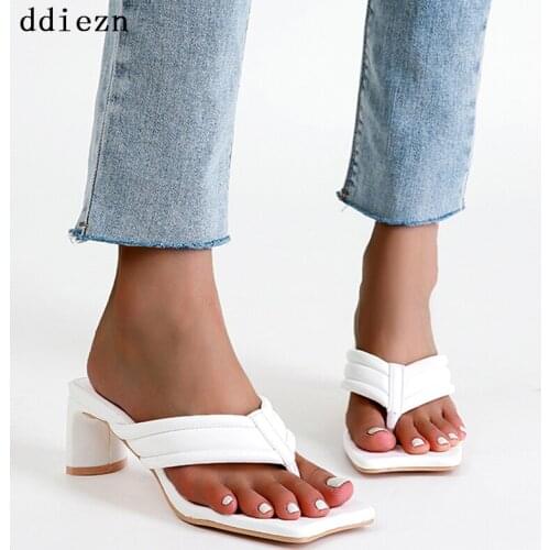 Big Size High-Heeled Summer Shoes For Women Sandals 2021 High Heels Sandals Slip-On Slippers Woman Pumps Female Shoes Slides