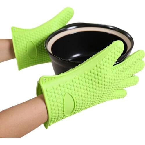 1 pc food grade Heat Resistant thick Silicone Kitchen barbecue oven glove Cooking BBQ Grill Glove Oven Mitt Baking glove