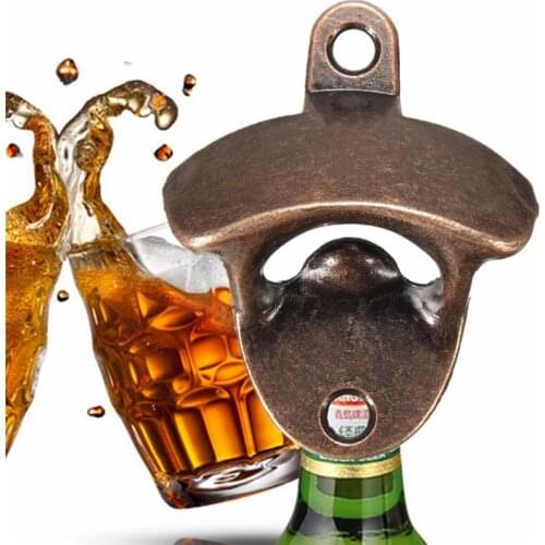 1pcs Vintage Bronze Wall Mount Bar Club Wine Beer Soda Glass Cap Bottle Opener Open Tool Without Screw Kitchen Tools Cafe Decor