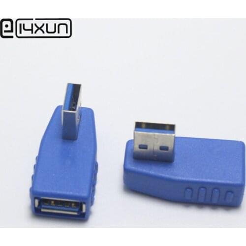 1pcs USB 3.0 Type A Male Plug to AF Female jack DC Power Plug Jack High Speed Left Type Connector Adapter