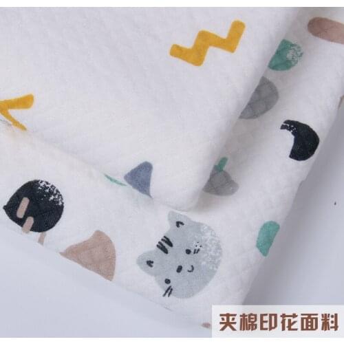 180*50cm Printed Thickening Quilted Interlinings Winter Coat Lining Cotton-padded Jacket Cotton Fabric DIY Handmade for Baby