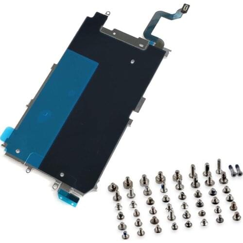 2pack/set Screen LCD Back Metal bracket Plate Shield with Home Button Expand Flex Cable + full set screws for IPhone 6 6 Plus
