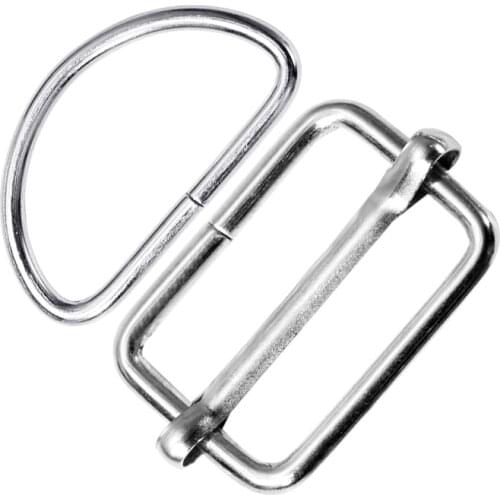 50PCS Metal Adjustable Square Ring Buckles Sliver Garment Blet DIY Needlework Luggage Sewing Handmade Bag Buttons