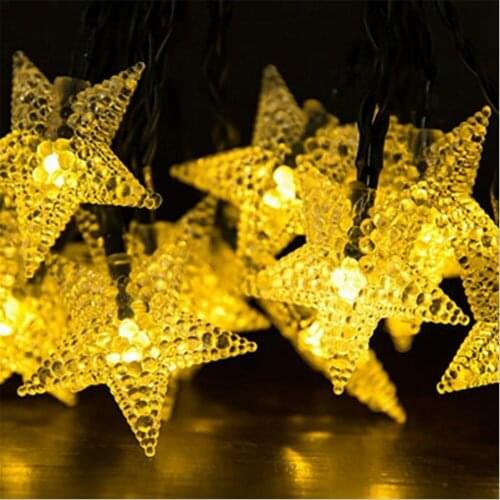 Solar Panel LED String Lights Fairy Stars Garden Light Outdoor Waterproof IP65 Decorated Christmas Garland Wedding Party Bedroom