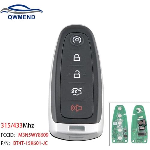 5BUT Smart Car Key for Ford M3N5WY8609 315/433mhz for Ford Focus Edge Escape Explorer Taurus Flex 2011-2016 BT4T-15K601-JC