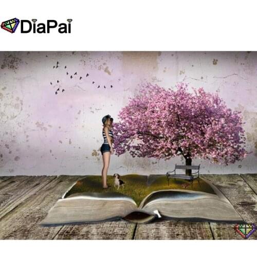 DIAPAI 5D DIY Diamond Painting 100% Full Square/Round Drill "Beauty tree book" Diamond Embroidery Cross Stitch 3D Decor A23312