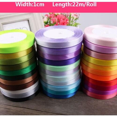1cm Width Satin Ribbons DIY Decoration Material for Wrapping Christmas Birthday Gifts,Making Flowers/Bows,Braiding Hair