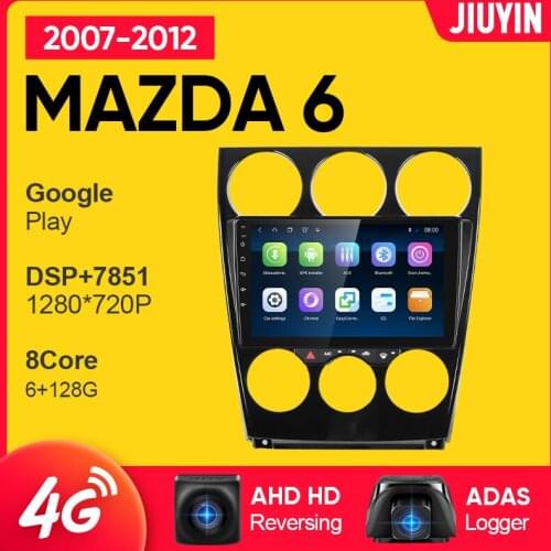 JIUYIN Car Radio Multimedia Video Player Navigation GPS For Mazda 6 2 GH 2007 - 2012 Android No 2Din 2 Din DVD