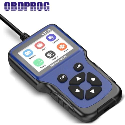OBDPROG V311B Automotive Battery Analyzer Tools 12V Charging System Starting Test Diagnostic Auto Scanner Batteries Tester