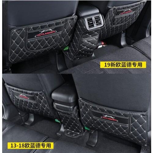 Car armrest box Back row anti kicking pad holster Artificial Leather 4 color for MITSUBISHI outlander 2013-2019 Accessories Car