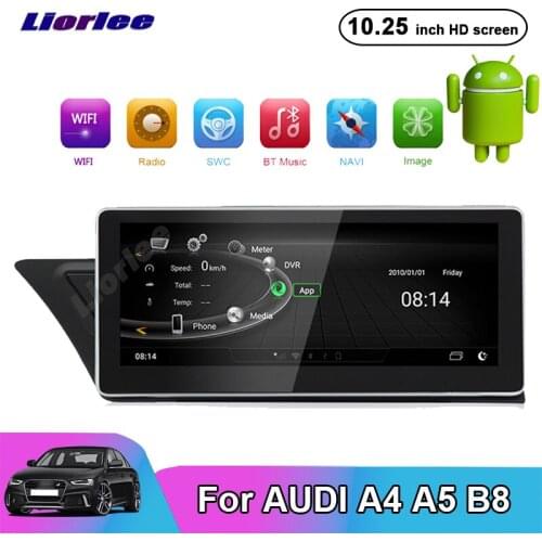 Touch Screen 10.25 Inch Car Multimedia Audio Stereo For Audi A4 A5 B8 MMI GPS Navigation Free Map Radio Bluetooth WIFI Carplay