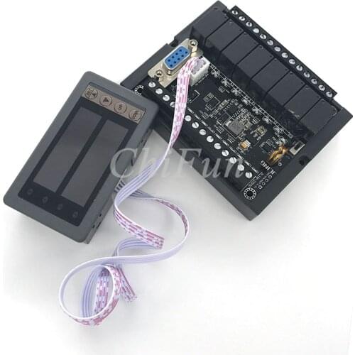 Freeshipping PLC FX1N-20MR+rail type housing +PLC display relay module delay module