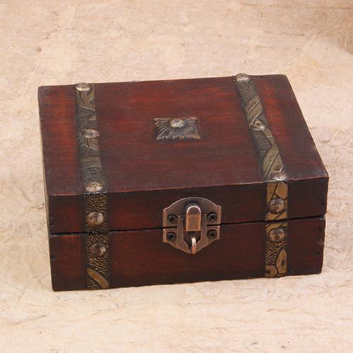 Fir Wood Composite Board Vintage Jewelry Earrings Necklace Bracelet Storage Organizer Wooden Case Gift Box