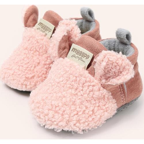 Baby Shoes Cotton-Padded Shoes For Kids Plush Toddler First Walkers Shoes Anti-slip Sole Newborn Thicken Socks