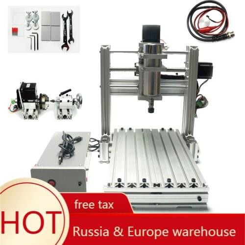 DIY Cnc 5 Axis Wood Engraving Metal Milling PCB Carving Cutting Machine Mini Lathe with 4th Rotary Axis Mach3 Free Tax Eu Ru
