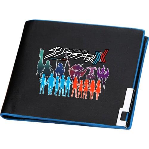 DARLING in the FRANXX Slim Wallet Anime Money Bag ZERO TWO Cartoon ID Card Holder Pu Leather Short Purses Boys 002 Carteira