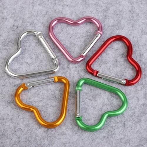 Aluminum Alloy Hanging Buckles Shaped Outdoor Color Safe Heart Buckle Small Heart Type Carabiner Multi-color Outdoor Tools