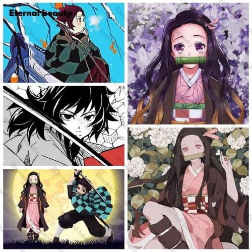 Artwork Diy Diamond Painting Cross Stitch Wall Art Pictures 5D Embroidery Mosaic Handmade Anmiation Role for Home Decoration