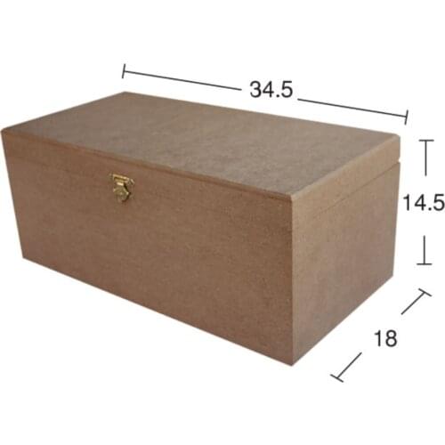 KU341 With Large Clip Box, Dyeable Raw Wood Mdf Box