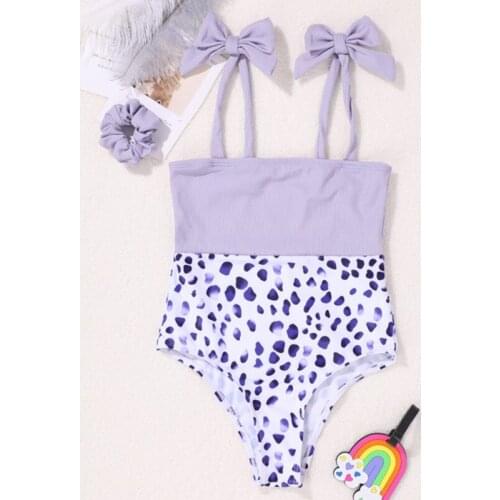 Bow Girls Swimwear 3-9Years Kids One-Piece Swimsuit Girl Bodysuits Children Swimming Wear Bathing Suit Beach Pool Bather Summer
