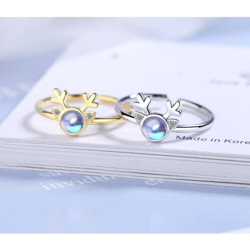 Lucky Antler Ring Adjustable Open Ring Lucky Jewelry Retro Ring Cute Jewelry Wholesale