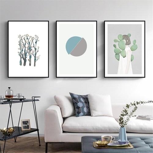 Minimalist Deer Animals Trees Poster Canvas Print Painting Wall Art Living Room Home Decoration