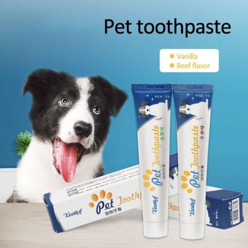 Pet Toothpaste Set Puppy Toothpaste Toothbrush Set Vanilla/Beef Flavor Toothbrush Toothpaste Dog Cat Tooth Brush Oral Cleaning