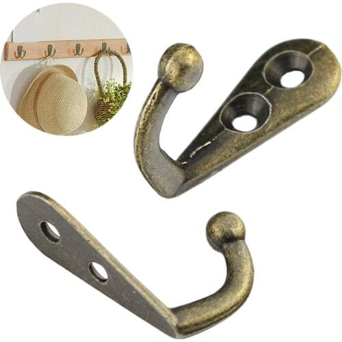 10/20pcs Wall Mounted Hook Single Robe Coat Hat Holder Key Hanger With 40 Pieces Screws Home Storage Hook Organize