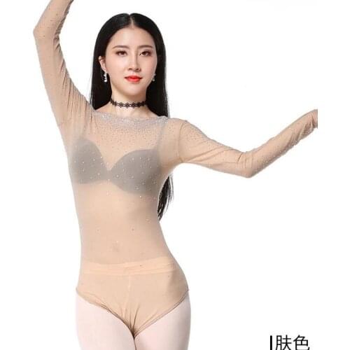 New Long Sleeves Belly Dance Top Dancers Clothes Senior Stones Ballet Dance Costumes Top M,L Free Shipping