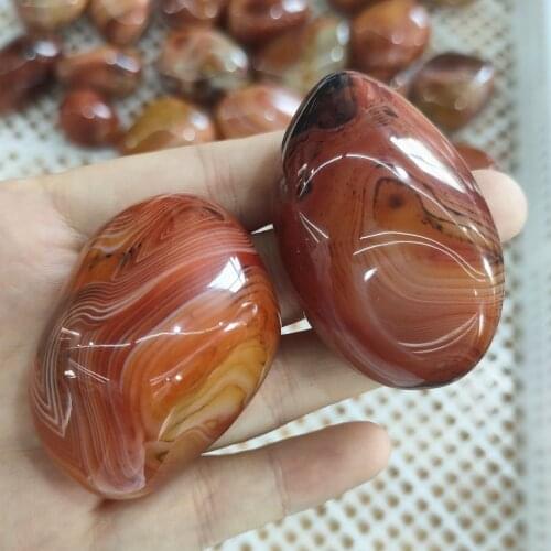 Natural silk agate Sardonyx agate palm stones playthings small stones and crystals healing crystals 1pcs