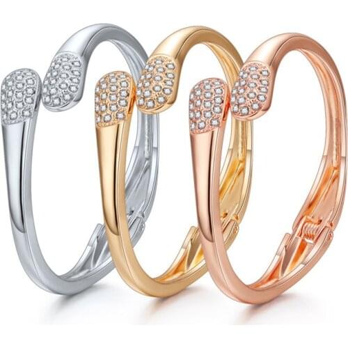 ORNAPEADIA 2021 New Jewelry Minimalist Double Head Water Drop Diamond Gold-plated Bracelet Womens Popular Wild Bracelet