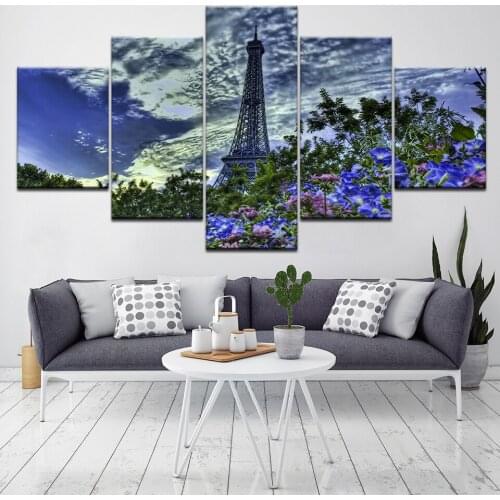 Paris Tower flowers 5 Pcs 5d diy diamond embroidery full Square round diamond mosaic Diamond Painting Cross Stitch Multiple A966