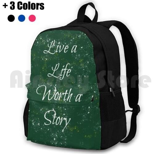 Life Worth A Story Outdoor Hiking Backpack Waterproof Camping Travel Life Live Story His Dark Materials Pullman Lyra Golden