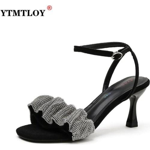 High Heel Sandal for Women Female Shoe Buckle Summer High-heeled Girls Comfort New Fashion Stiletto Strap Peep Toe Open