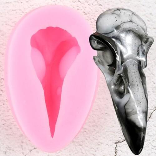 Raven Head Skull Silicone Molds Cupcake Topper Fondant Cake Decorating Tools Jewelry Resin Mold Candy Chocolate Gumpaste Moulds