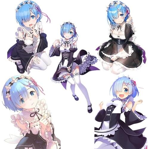 Three Ratels CDM368 RE:ZERO lovely Rem stickers for Car Window Wiper Decals Cartoot Character Anime Vinyl Sticker