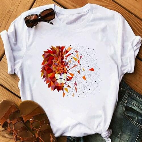 Fashion Cartoon Lion Prin T-Shirt Hakuna Women Casual O-Neck Streetwear Tshirt T Shirt Tops Summer Clothes
