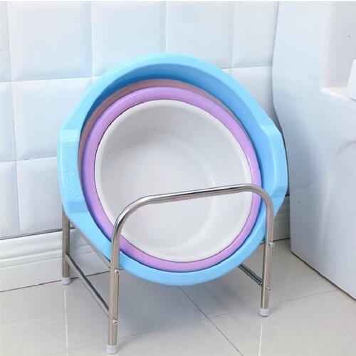 050 Washbasin storage rack bathroom floor washbasin receptacle baby bathtub stainless steel rack hanger rack 31*29*27cm