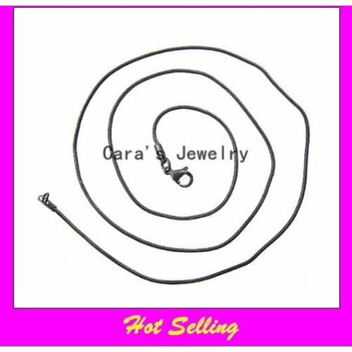 2015 Hot selling 316lL stainless steel black floating locket sanke chains glass locket chain 50cm