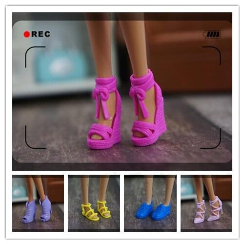 2019 New 1/6 fashion doll shoes high quality muti-colors high-heeled shoes 30cm doll flats princess shoes for barbie doll