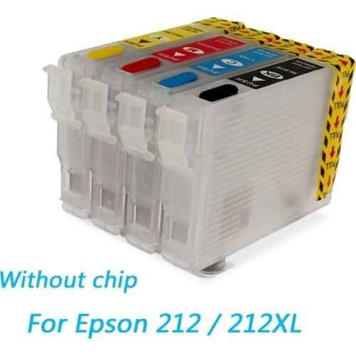 212 212XL Refillable Ink Cartridge For Epson Expression Home XP-4100 XP-4105 And Epson Workforce WF-2830 WF-2850 Without Chips