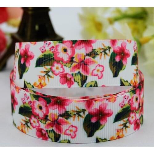 22mm 25mm 38mm 75mm Flowers Cartoon Printed grosgrain ribbon party decoration sewing supplies 10 Yards X-00237