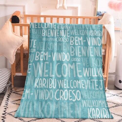 3D Print English Alphabet For Living Room Bedroom Bed Home Office Modern Customize Fashion Super Soft Warm Blanket Decor Adult