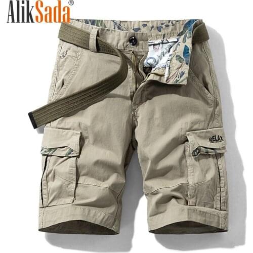Aliksada 2021 Summer New Multi-Pocket Tooling Cotton Loose and Comfortable Casual Mens Shorts, Fashion Trend All-Match Shorts