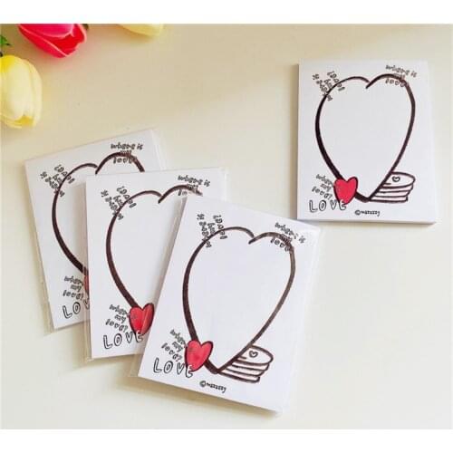 Korean Ins Hand-painted Creative Love Memo Pad Long Style Student Message Record Note Paper 50 Sheets Stationery School Supplies