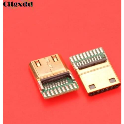 Cltgxdd 19pin male plug HDMI Connector C type19+1pin jack with PCB board ,male jack socket connector for HDMI micro plug