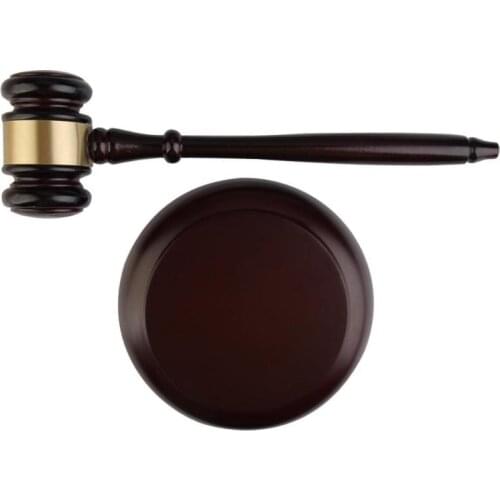 Handmade Wooden Auction Hammer for Lawyer Judge Handcrafted Gavel Court Hammer for Auction Sale Decor Black