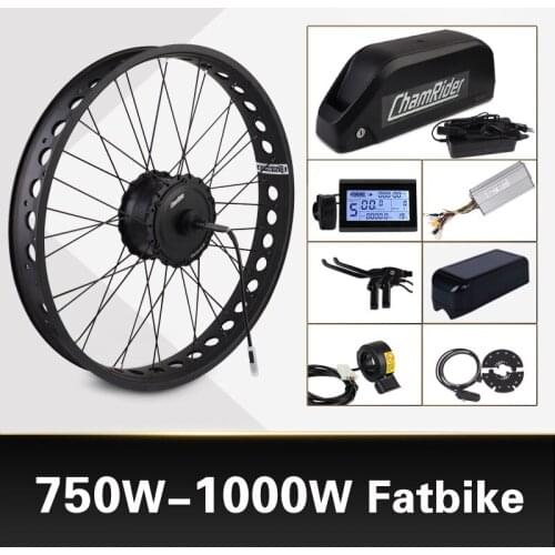 Snow Bike Electric Wheel 52V 1000W Fat Bike Kit 48V 750W Electric Bike Conversion kit 4.0 Wheel ebike kit MXUS XF15Fat Hub Motor