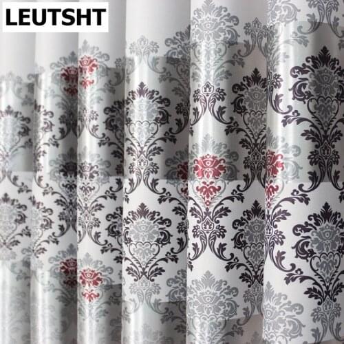 European Silver Gray Blackout Curtains for Living Room Bedroom Windows Treatment Drapes Elegant Curtain